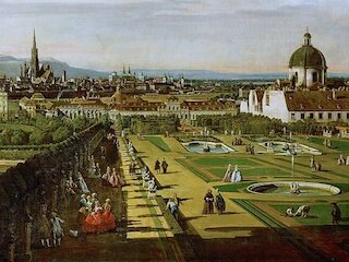 Bernardo Bellotto, Blick vom Belvedere, um 1760 (Ausschnitt) &copy; public domain