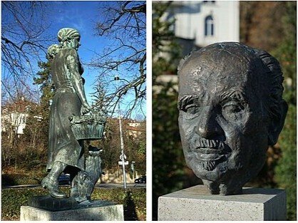 Hugo Borst Anlage, Stuttgart, Winzerin und Borst-Büste © Willi_Bautz cw