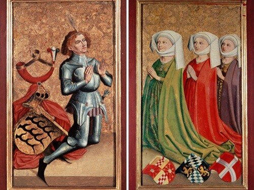Graf Ulrich V. von Württemberg und seine drei Frauen, um 1475 &copy; Landesmuseum Württemberg, P. Frankenstein, H.Zwietasch