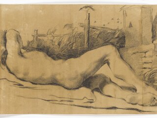 Carlo Maria Gennari, liegender männlicher Akt, um 1760-70 (Ausschnitt) &copy; Staatsgalerie Stuttgart