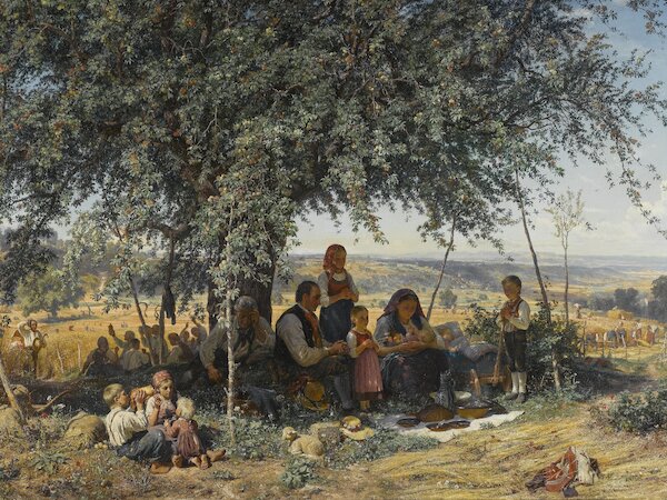 Theodor Christoph Schütz, Mittagsgebet bei der Ernte,1861 (Ausschnitt) &copy; Staatsgalerie Stuttgart