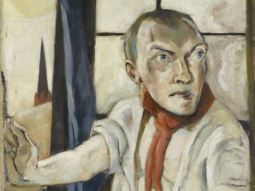 Max Beckmann, Selbstbildnis mit rotem Schal (Ausschnitt), 1917 © Staatsgalerie Stuttgart